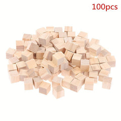 100pcs Small Wooden Blocks Square Pine Wooden Blocks Diy Geometric Cube