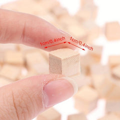 100pcs Small Wooden Blocks Square Pine Wooden Blocks Diy Geometric Cube