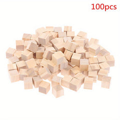 100pcs Small Wooden Blocks Square Pine Wooden Blocks Diy Geometric Cube