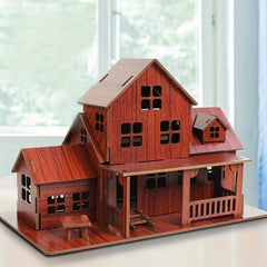 DIY 3D Wooden Villa Puzzle Kit