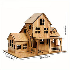 DIY 3D Wooden Villa Puzzle Kit