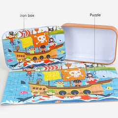 60pcs Jigsaw Puzzle Cartoon Animal Vehicle Educational Toys For Kids