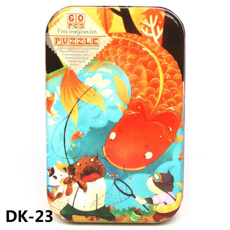60pcs Jigsaw Puzzle Cartoon Animal Vehicle Educational Toys For Kids