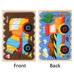 Animal Wooden Puzzles Kids Jigsaw Game Educational Toys