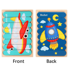 Animal Wooden Puzzles Kids Jigsaw Game Educational Toys