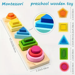 Montessori Toys Wooden Sorting And Stacking Toys Recognition Shape Sorting