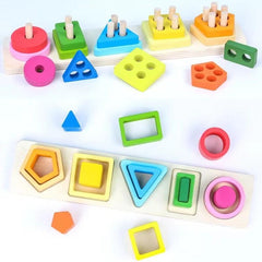 Montessori Toys Wooden Sorting And Stacking Toys Recognition Shape Sorting