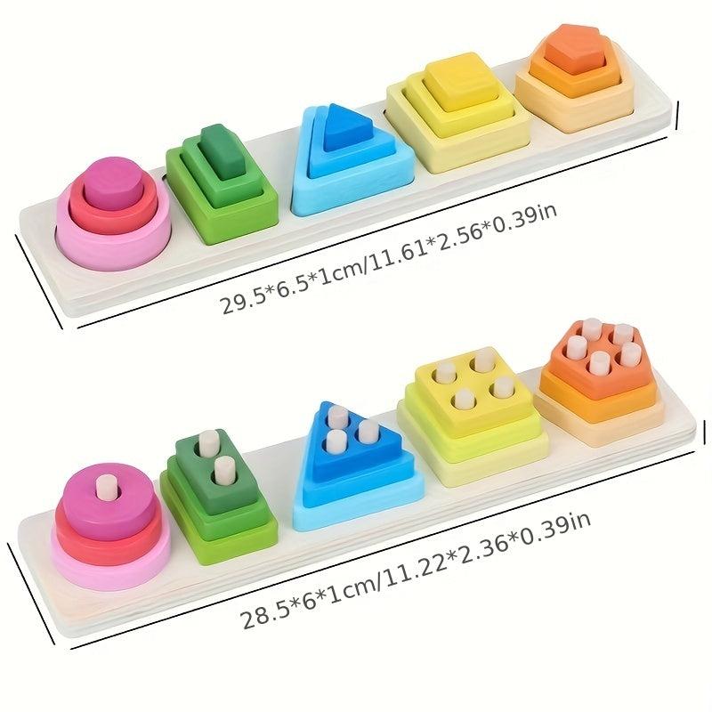 Montessori Toys Wooden Sorting And Stacking Toys Recognition Shape Sorting