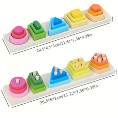 Montessori Toys Wooden Sorting And Stacking Toys Recognition Shape Sorting