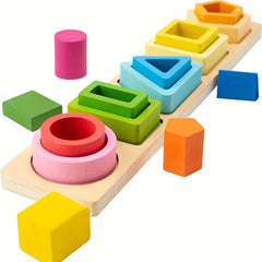 Montessori Toys Wooden Sorting And Stacking Toys Recognition Shape Sorting