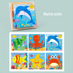 Wooden Block Puzzle Toddler 1-3 Years Kids Educational Animal Puzzle