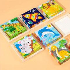 Wooden Block Puzzle Toddler 1-3 Years Kids Educational Animal Puzzle