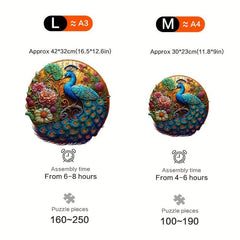 Rose Peacock Wooden Puzzle Animal Puzzle Educational Toy For Adults