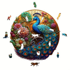 Rose Peacock Wooden Puzzle Animal Puzzle Educational Toy For Adults
