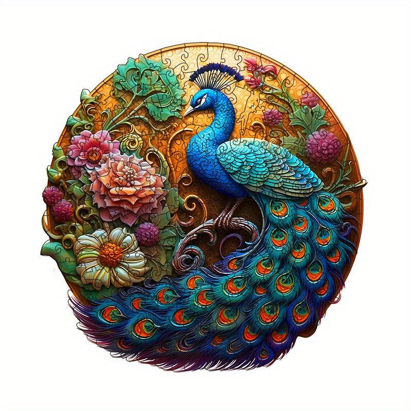 Rose Peacock Wooden Puzzle Animal Puzzle Educational Toy For Adults