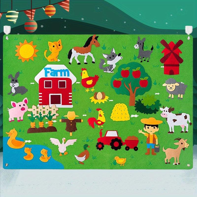DIY Farm Animal Felt Story Puzzle Busy Learning Board