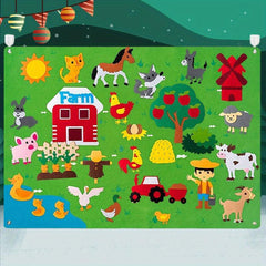 DIY Farm Animal Felt Story Puzzle Busy Learning Board