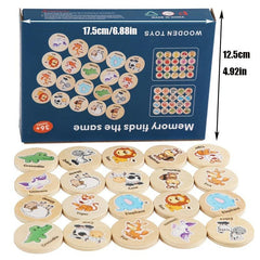 Animal Memory Chess Puzzle Game Kids Educational Wooden Toys