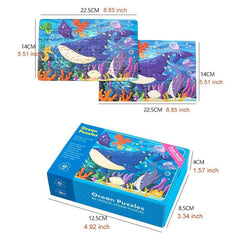 60 Piece Cartoon Animal Fruit Puzzles Kids Educational Learning Toys
