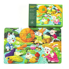 60 Piece Cartoon Animal Fruit Puzzles Kids Educational Learning Toys