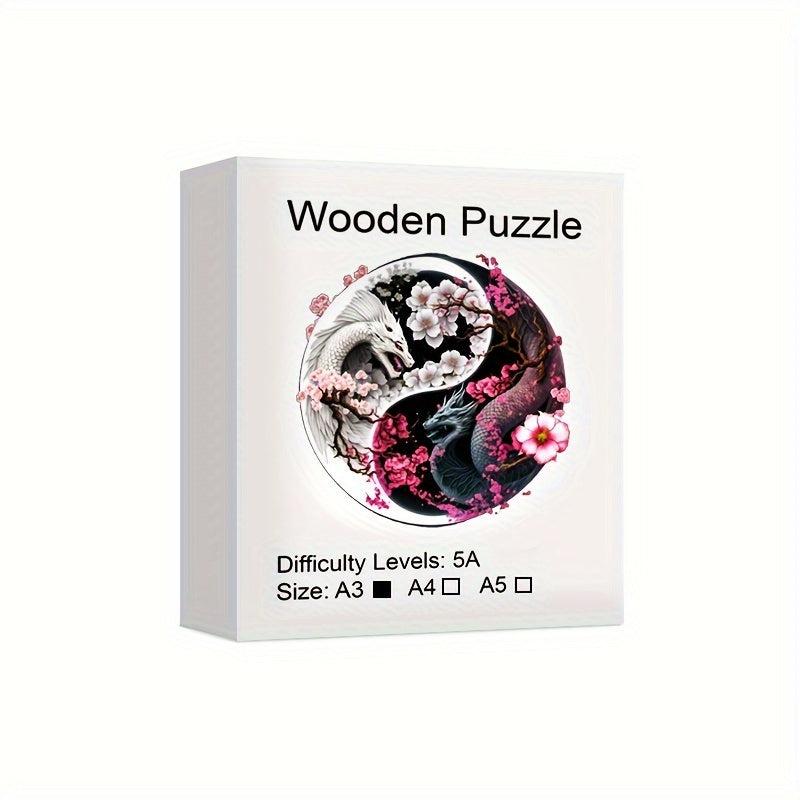 Dragon Yin Yang Wooden Puzzle Educational Toy - Adult Men and Women