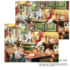 1000 Piece Kitchen Kitten Theme Puzzle for Adults & Kids