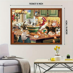 1000 Piece Kitchen Kitten Theme Puzzle for Adults & Kids