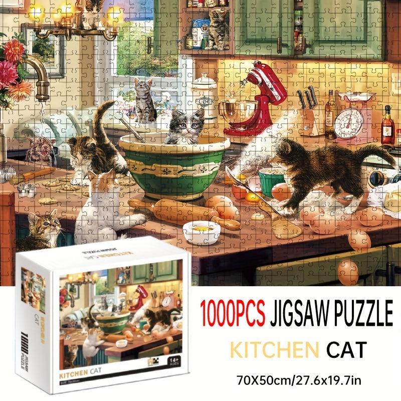 1000 Piece Kitchen Kitten Theme Puzzle for Adults & Kids