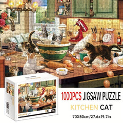 1000 Piece Kitchen Kitten Theme Puzzle for Adults & Kids
