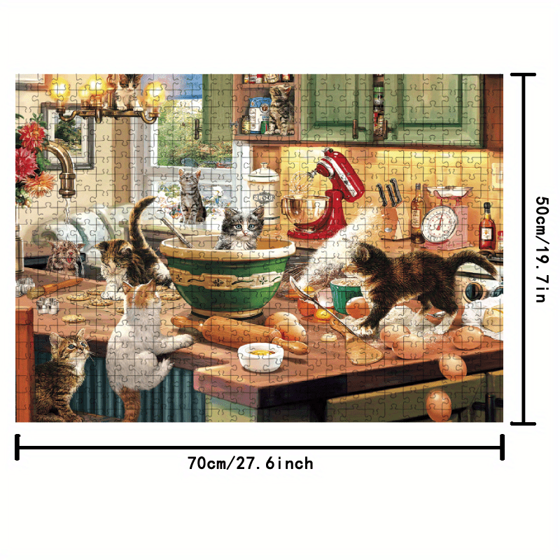 1000 Piece Kitchen Kitten Theme Puzzle for Adults & Kids