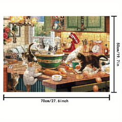 1000 Piece Kitchen Kitten Theme Puzzle for Adults & Kids