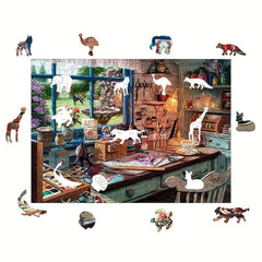Sleeping Cat Alien Animal Jigsaw Puzzle Round Difficult Toy