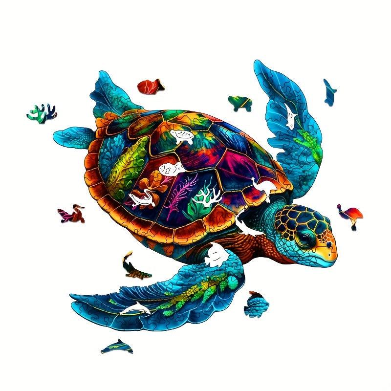 Seaweed Sea Turtle Wooden Jigsaw Puzzle Educational Toys