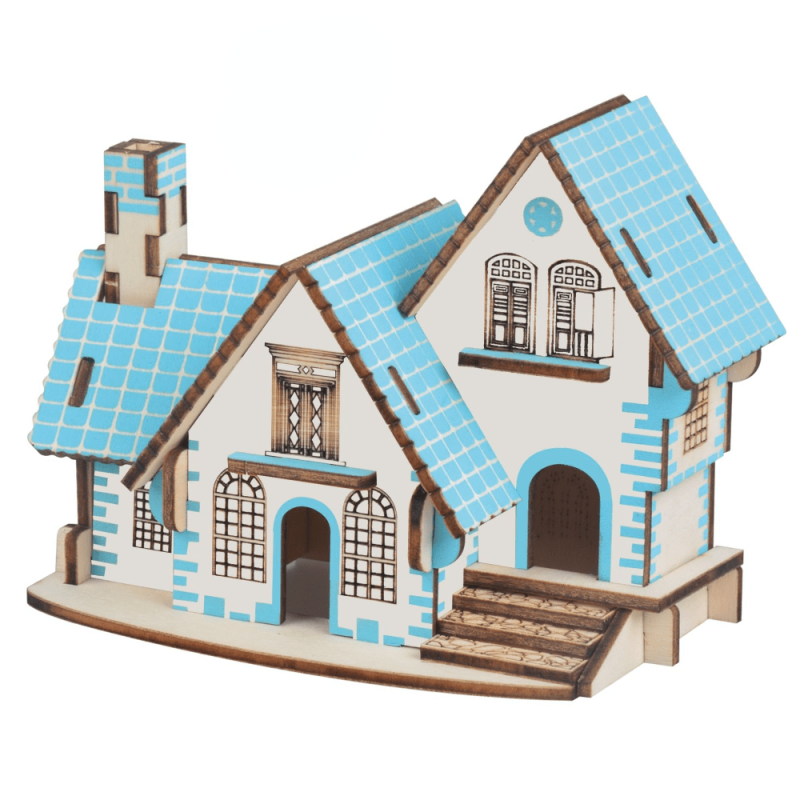 Wooden House 3D Jigsaw Puzzle Educational DIY Model Toy Gift