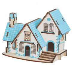 Wooden House 3D Jigsaw Puzzle Educational DIY Model Toy Gift