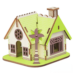 Wooden House 3D Jigsaw Puzzle Educational DIY Model Toy Gift