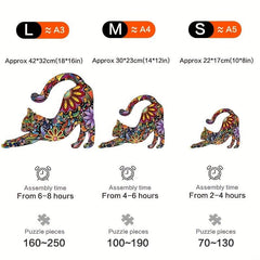 Big Flower Cat Puzzle Animal Jigsaw Puzzle Adult Decompression Round Hard Toy