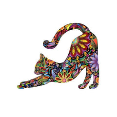 Big Flower Cat Puzzle Animal Jigsaw Puzzle Adult Decompression Round Hard Toy