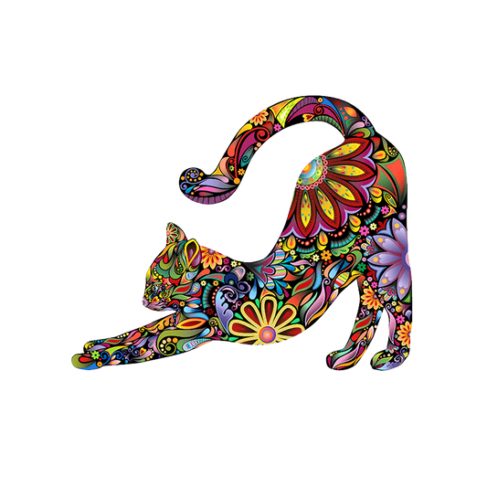Big Flower Cat Puzzle Animal Jigsaw Puzzle Adult Decompression Round Hard Toy