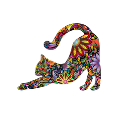 Big Flower Cat Puzzle Animal Jigsaw Puzzle Adult Decompression Round Hard Toy