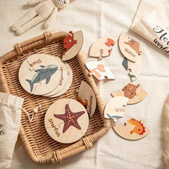 Wooden Sea Animal Puzzle for Toddlers