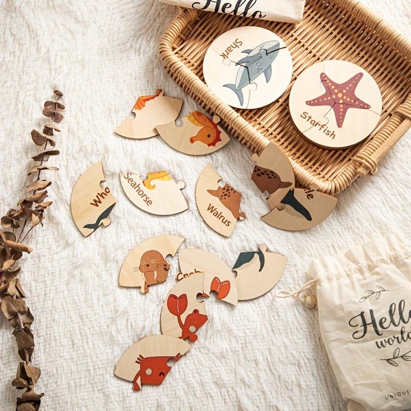 Wooden Sea Animal Puzzle for Toddlers