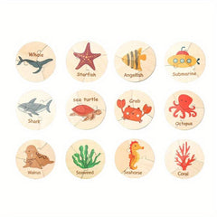 Wooden Sea Animal Puzzle for Toddlers