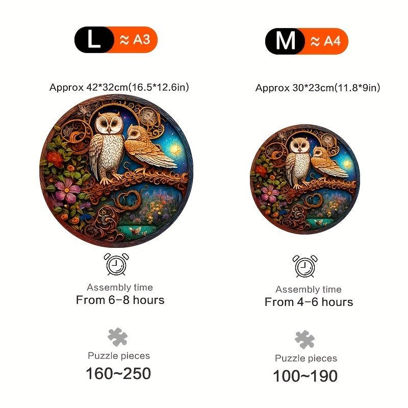 Owl Couple Puzzle Special Shaped Animal Jigsaw Toy for Adults