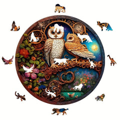 Owl Couple Puzzle Special Shaped Animal Jigsaw Toy for Adults