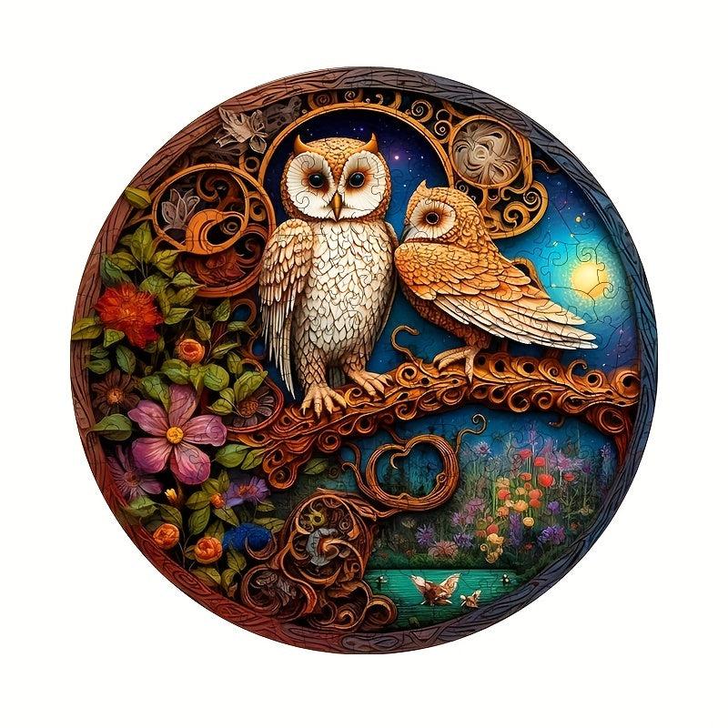 Owl Couple Puzzle Special Shaped Animal Jigsaw Toy for Adults