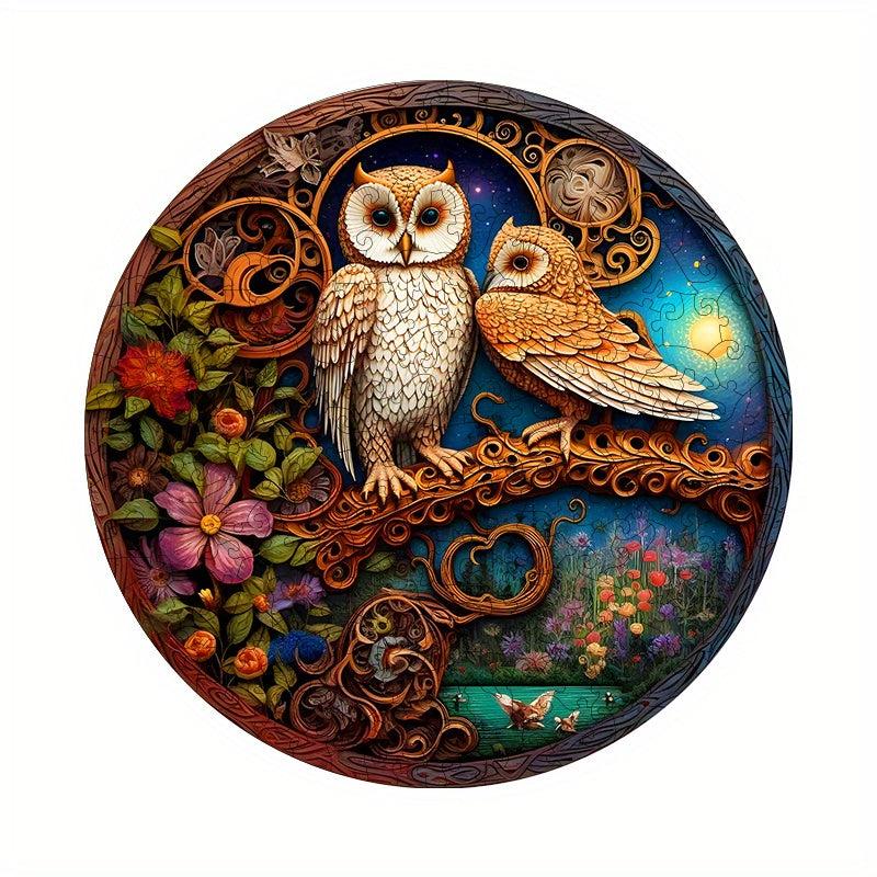Owl Couple Puzzle Special Shaped Animal Jigsaw Toy for Adults