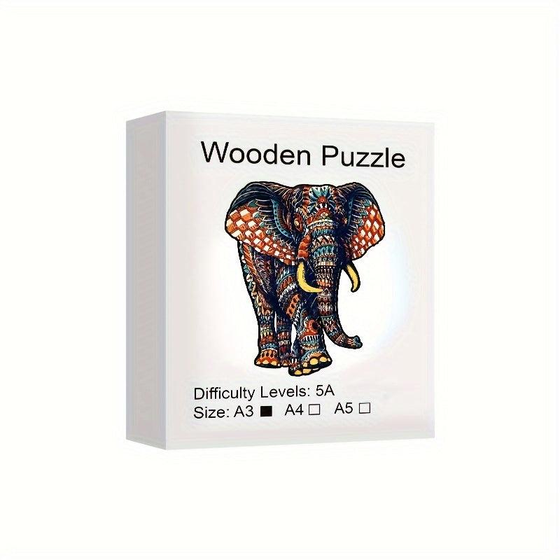 Wooden Jigsaw Puzzle Elephant Alien Creative Handwork