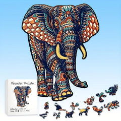 Wooden Jigsaw Puzzle Elephant Alien Creative Handwork