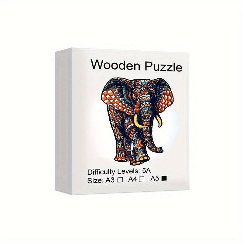Wooden Jigsaw Puzzle Elephant Alien Creative Handwork